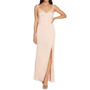 Adrianna Papell Sleeveless Long Column Evening Gown Blush Pink Size 8 Dress